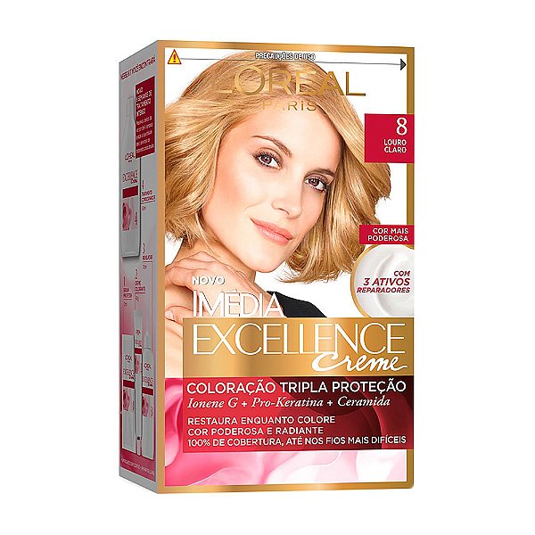Tintura Creme Imédia Excellence L'oréal Louro Claro 8