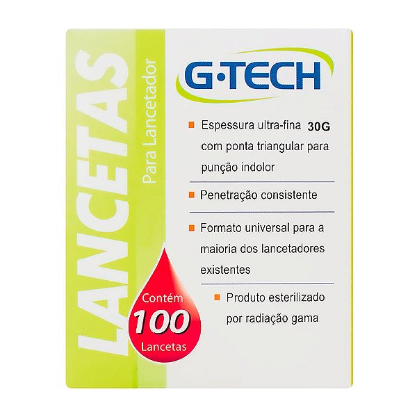 Lancetas G-Tech 28G 100 Unidades