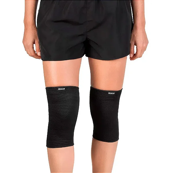 Joelheira Elastica Mercur Preta Tamanho G com 1 Par