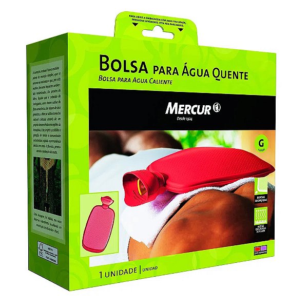 Bolsa de Água Quente Generica Tamanho G 2 Litros Bordô com 1 Unidade