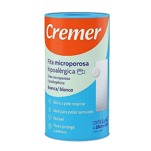 Fita Micropore Branca 10cm X 10m 1 Unidade