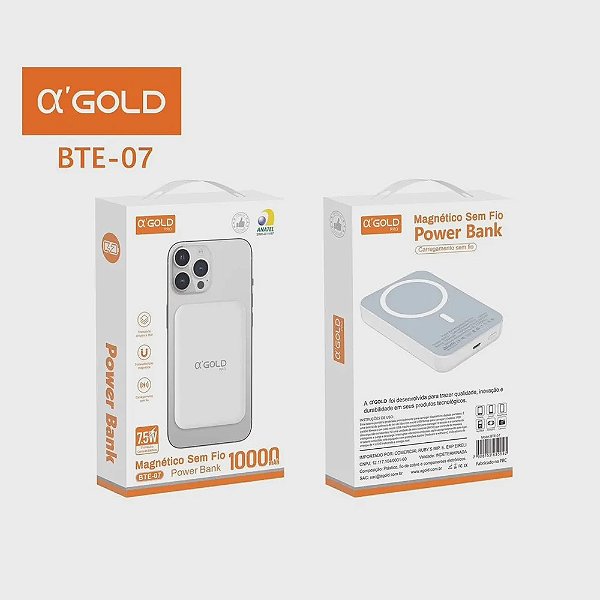Carregador Portátil Powerbank 10000mAh - Agold - BTE-07