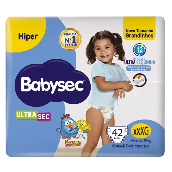 Fralda Babysec Hiper Tamanho XXXG 42 Unidades
