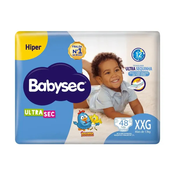 Fralda Babysec Hiper Tamanho XXG 48 Unidades