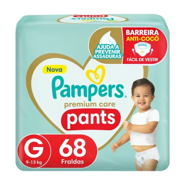 Fralda Pampers Pants Premium Care G 68 Unidades