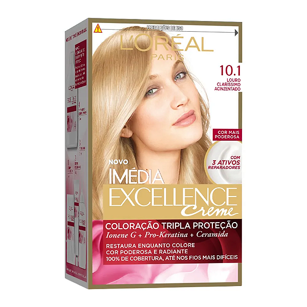 Tintura Creme Imédia Excellence L'oréal Louro Claríssimo Acinzentado 10.1
