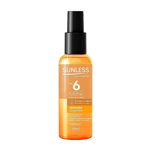 Óleo Bronzeador Sunless Cenoura FPS 6 com 120ml