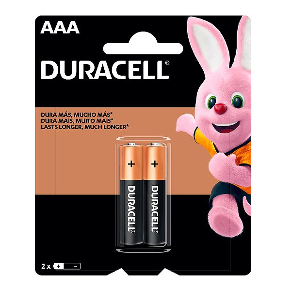 Pilha Duracell AAA Alcalina 2 Unidades