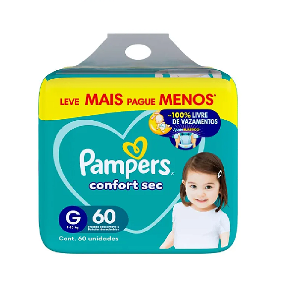 Fralda Pampers Confort Sec Tamanho G 60 Unidades