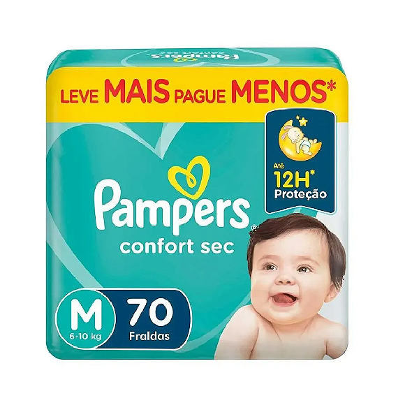 Fralda Pampers Confort Sec Tamanho M 70 Unidades