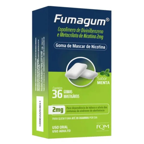 Fumagum 2mg Sabor Menta com 36 Gomas Mastigáveis