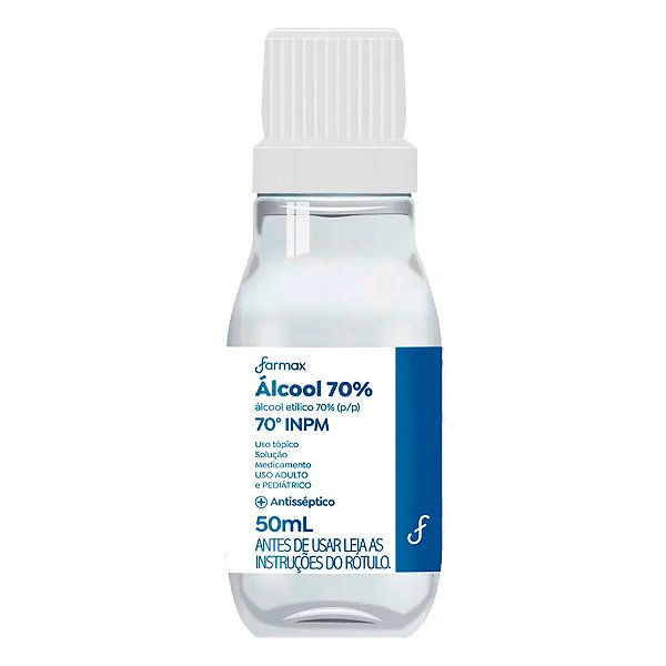 Alcool 70% frasco 50ml
