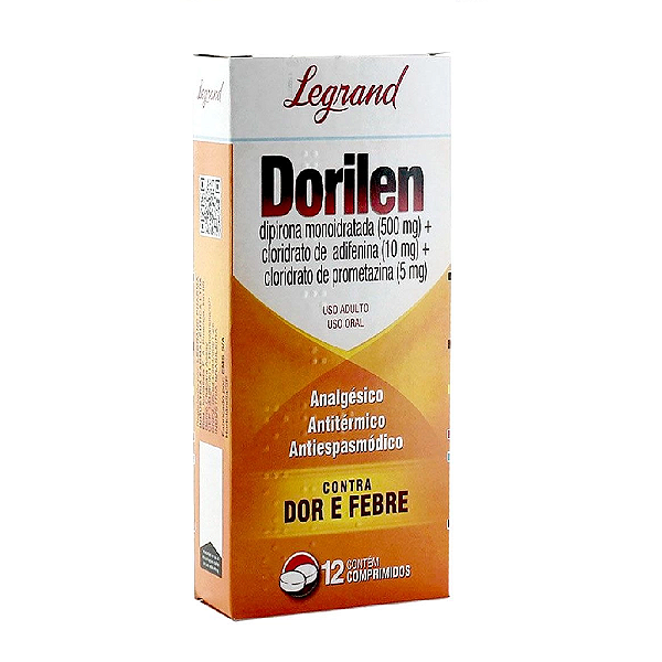 Dorilen Dipirona 500mg + Adifenina 10mg + Prometazina 5mg 12 comprimidos
