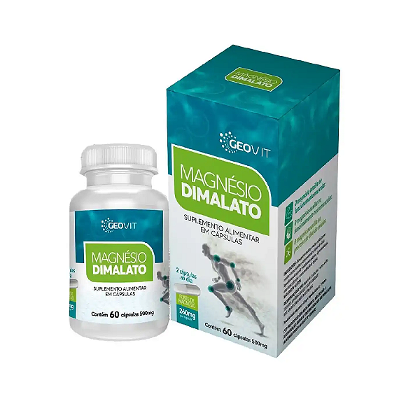 Magnésio Dimalato 600mg Geovit  60 cápsulas