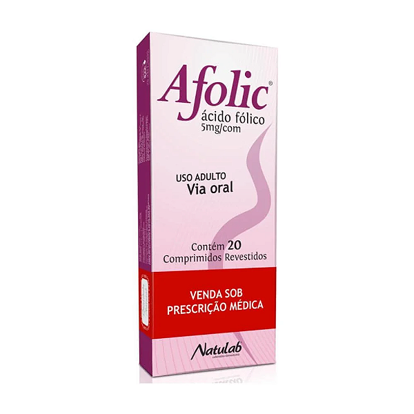 Afolic 5mg 20 Comprimidos Revestidos Natulab