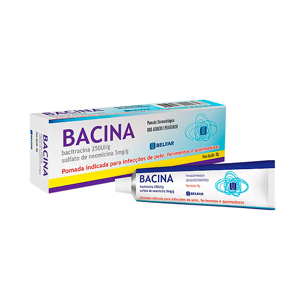 Bacina Pomada Dermatológica Neomicina + Bacitracina com 10g