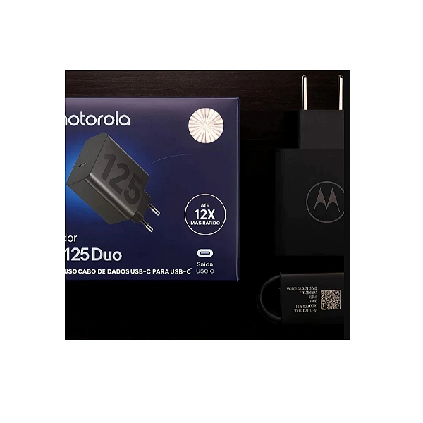 Carregador de Celular Motorola Turbo 125 DUO - Carregamento Rápido e Design Compacto para Moto G
