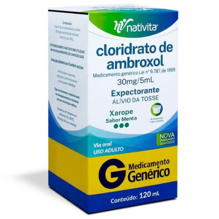 Cloridrato de Ambroxol NATIVITA 100ml sabor Menta