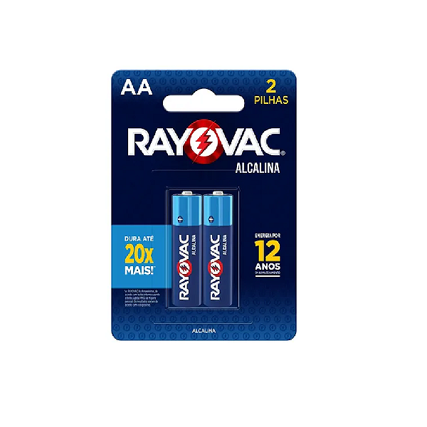 Pilha AA Rayovac Alcalina pequena 2 pilhas