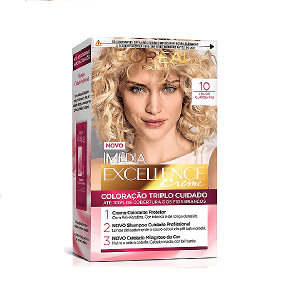 Tintura Creme Imédia Excellence L'oréal Louro Claríssimo 10 Kit