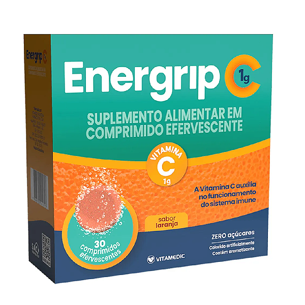 Energrip Vitamedic Vitamina C 1g 30 Comprimidos Efervescentes