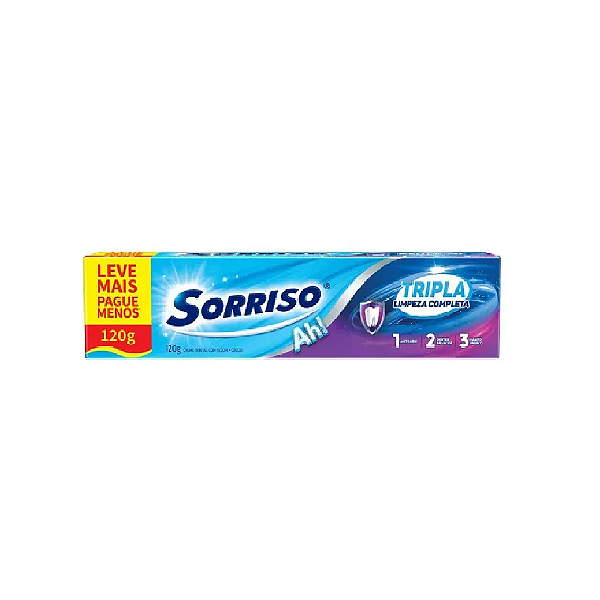Creme Dental Sorriso Tripla Limpeza Completa 120g