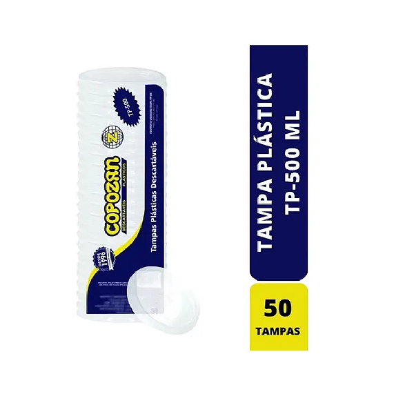 Tampa Transparente Tp500 com furo, 50 tampas para copo 250ml 300ml 330ml Pp400ml Pp440ml Pp500 pP550