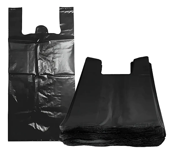 Sacola Plástica Preta 2º Linha Reciclada 40cm x 50cm 5kg