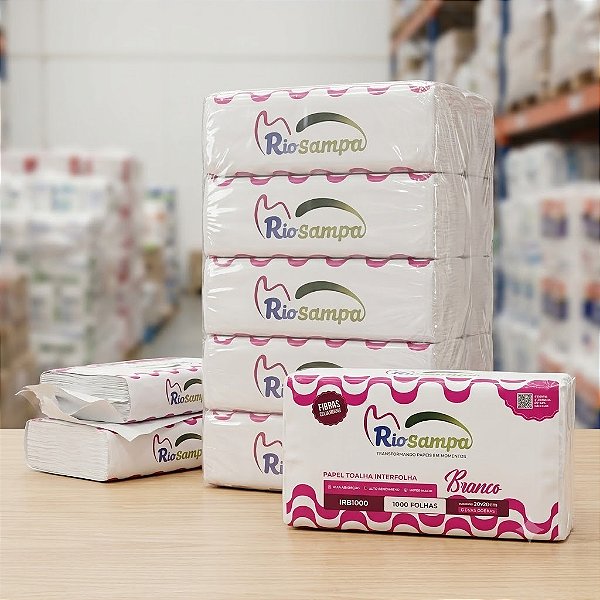 Papel Toalha Branco 20cm x 21cm 1000 Folhas
