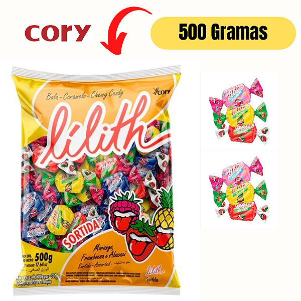 Bala Mastigável Sortida Lilith Pacote 500 gramas – Cory