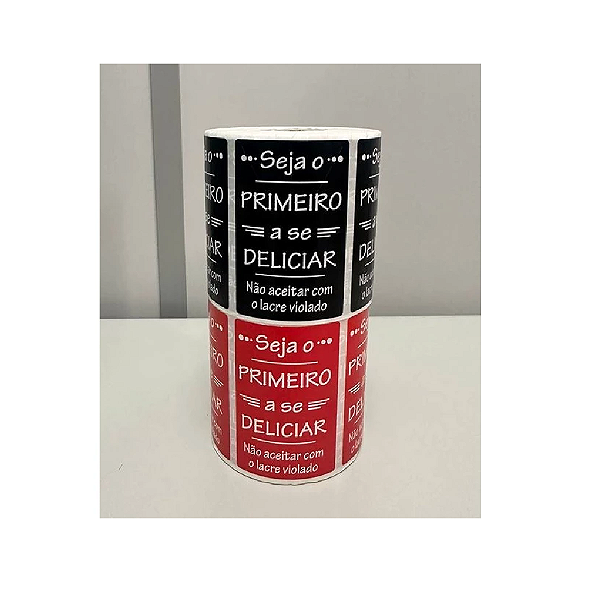 Etiqueta Lacre De Segurança Delivery Preta 6cm x 4cm Bobina 490 Etiquetas