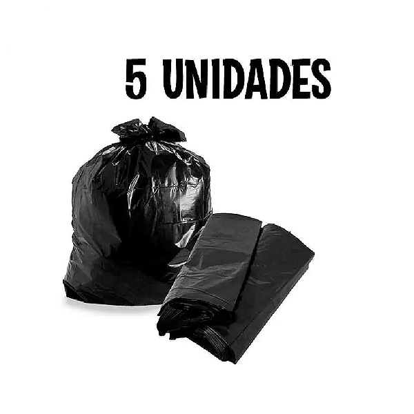 Saco para Lixo lix Preto 100 Litros 5 unidades