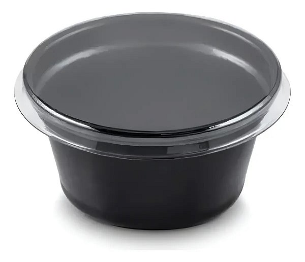 Pote para Molho Preto com Tampa Descartável 30ml F695 com 700 unidades