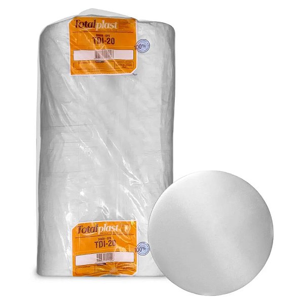 Disco de Isopor Multiuso Branco 21cm 400 unidades