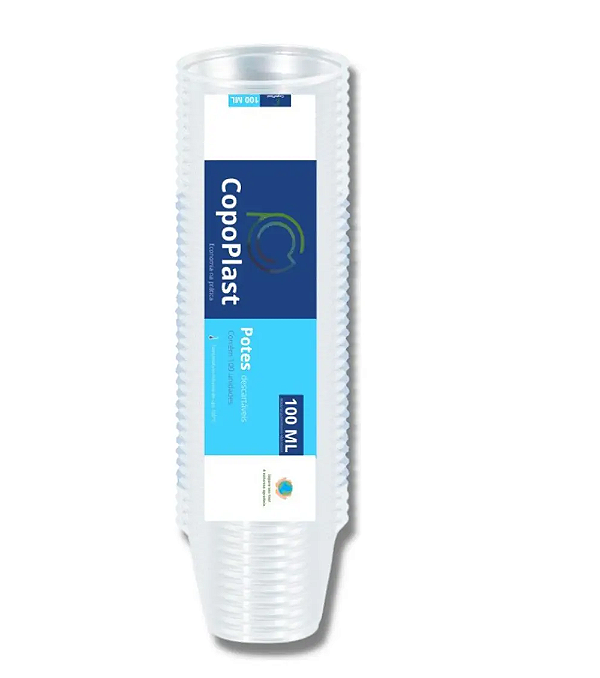 Pote de Plástico Descartável Transparente 250ml 50 unidades