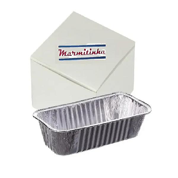 Bandeja Marmita Alumínio Bolo Inglês 206x105x45 550ml 100 unidades