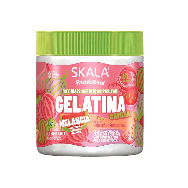 Gelatina Capilar Skala Frutástica Melancia com Proteção Térmica e UV 550g