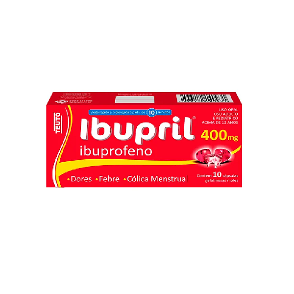 Ibuprofeno 400mg com 10 Cápsulas Gelatinosas Moles