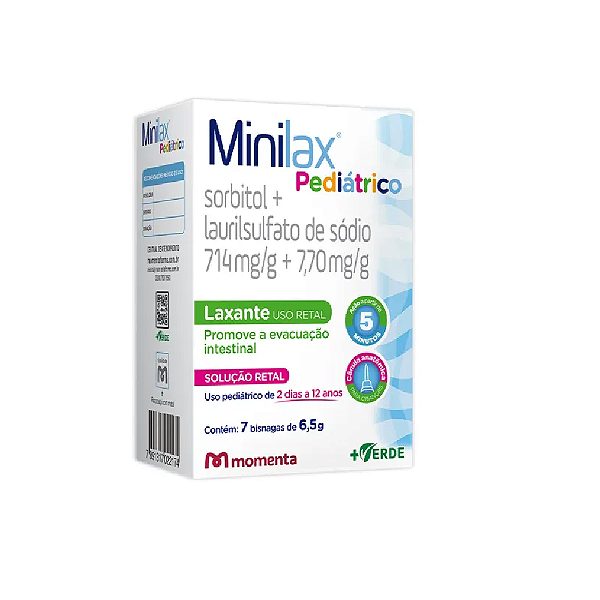 Minilax Pediátrico Laxante Solução Uso Retal com 7 Bisnagas com 6,5g cada