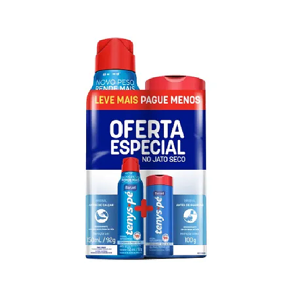 Desodorante para os Pés Tenys Pé Baruel Original Jato Seco 150ml e Tenys Pé Baruel Talco 100g