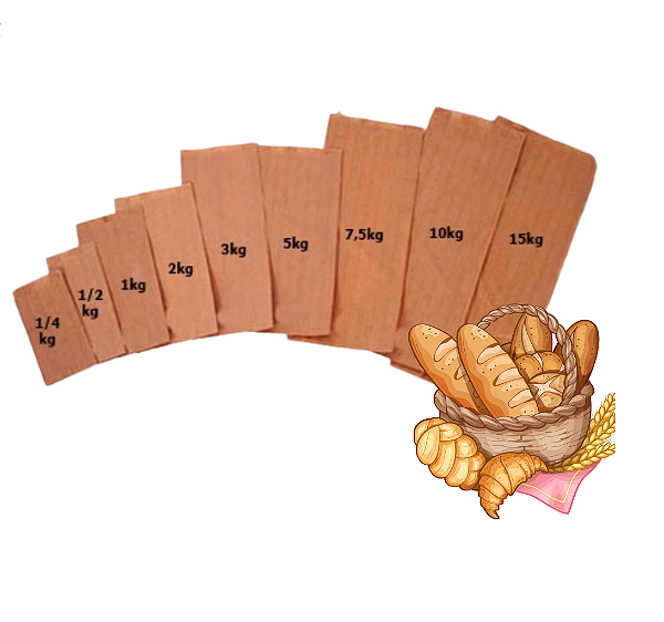 Saco Papel Semi-Kraft 7,5 kg 48cm x 21cm com 500 unidades