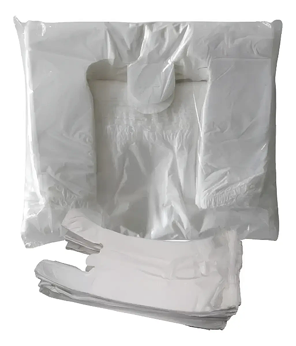 Sacola Plástica Branca Virgem 30cm x 40cm 5kg