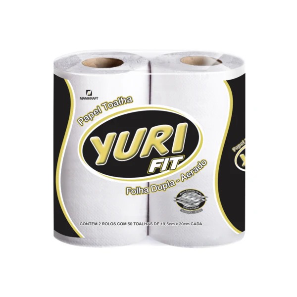 Papel Toalha Cozinha Folha Dupla Yuri Fit 2 Rolos