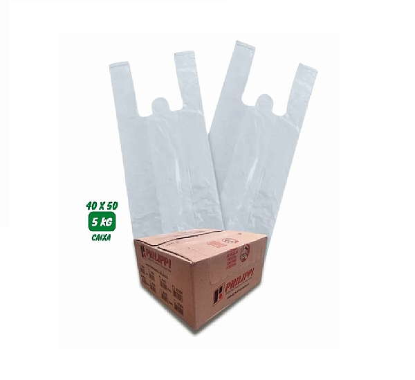 Sacola Plástica Philippi 40cm × 50cm  Branca com 5kg