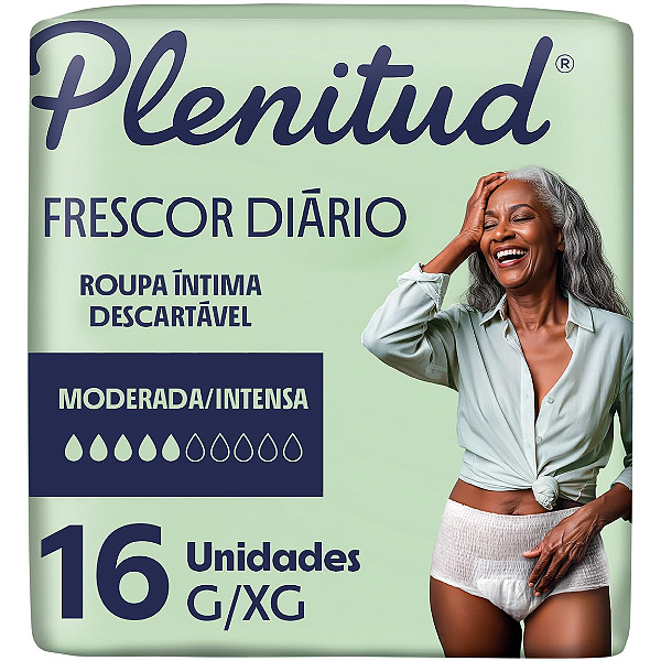 Roupa Íntima Plenitud Frescor Diário Tamanho G/XG 16 Unidades
