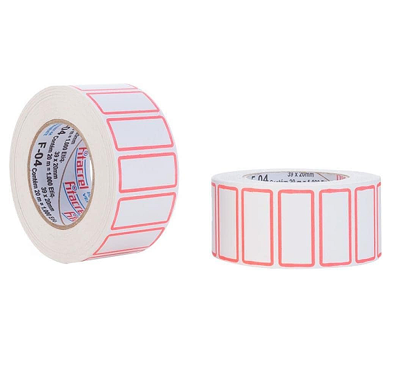 Etiqueta Fitacrel F-04 39 x  20mm Rolo com 20m e 1000 Etiquetas