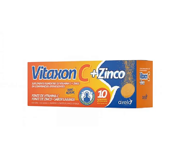 Vitamina C + Zinco Sabor Laranja com 10 Comprimidos Efervescentes