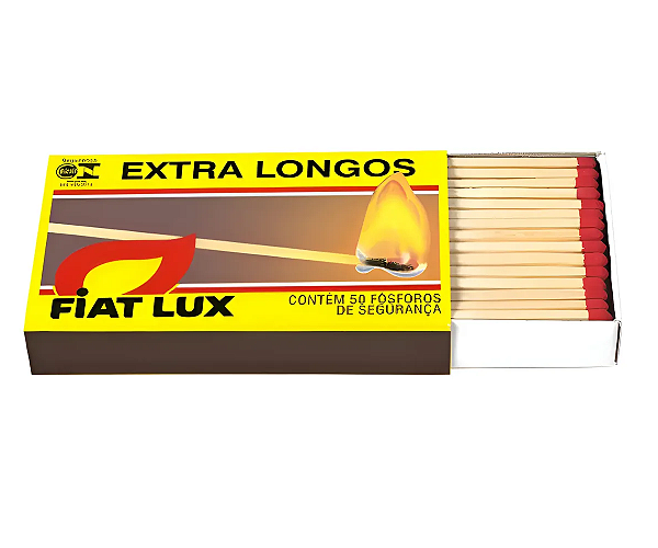 Fósforo Extra Longo Fiat Lux com 50 unidades