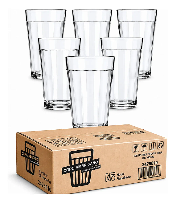 Copo Lagoinha Americano 24 Unidades Vidro Nadir 190ml
