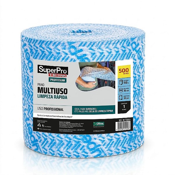 Pano Multiuso SuperPro Bettanin Picote 21m x 20cm Ref SP277150AZ com 500 Panos Azul
